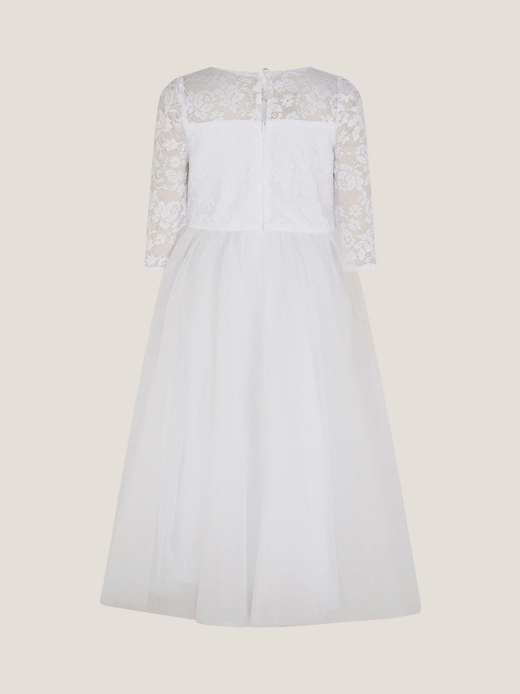 Buy Monsoon White Communion Alberta Rose Lace Pearl Dress from Next France