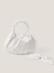 Monsoon White Pearl Bow Bag & Hair Clip Set - Image 1 of 3
