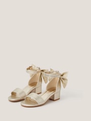Monsoon Gold Two-Part Bow Heels - Image 1 of 3