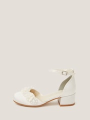 Monsoon Cream Flower Embellished Closed Toe Heels - Image 3 of 3
