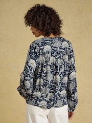 Joules Elodie Navy Toile Popover Blouse - Image 2 of 7