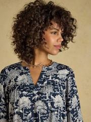 Joules Elodie Navy Toile Popover Blouse - Image 4 of 7
