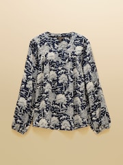 Joules Elodie Navy Toile Popover Blouse - Image 7 of 7