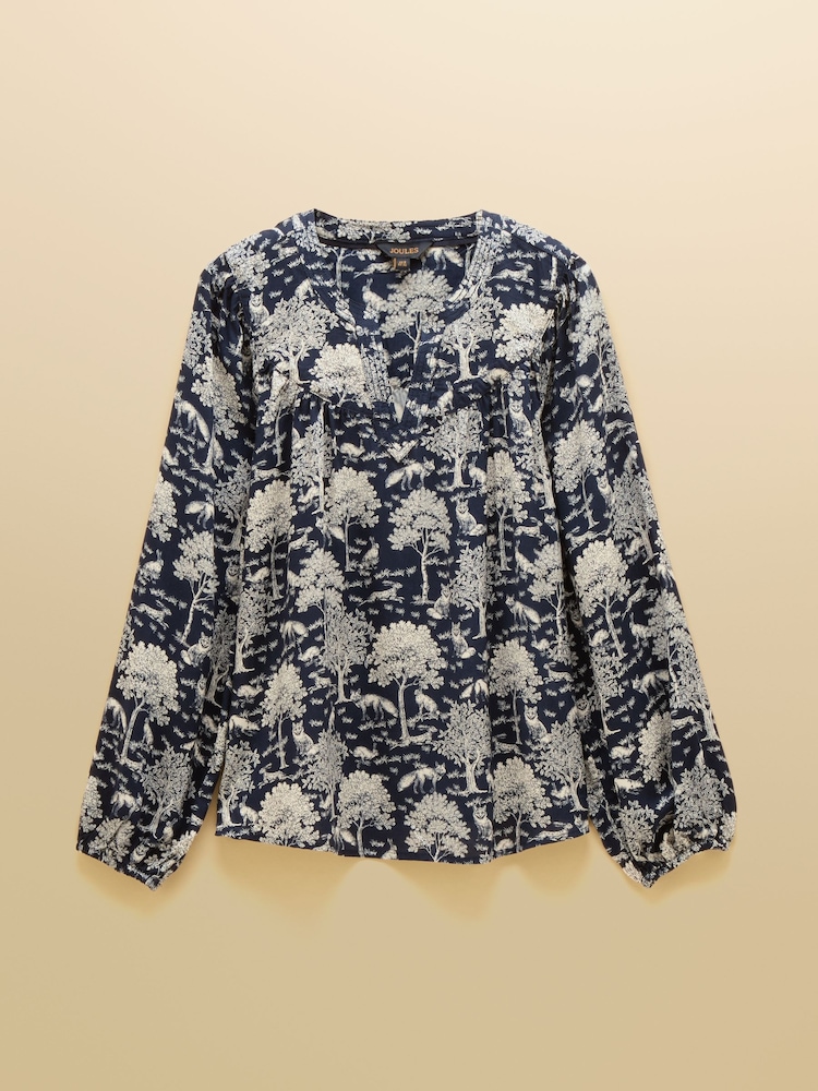 Joules Elodie Navy Toile Popover Blouse - Image 7 of 7 Joules Elodie Navy Toile Popover Blouse - Image 7 of 7
