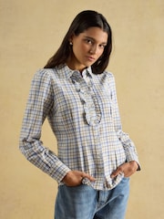 Перевірка крему - Joules Martha Classic Fit Frill Shirt - Image 1 of 6