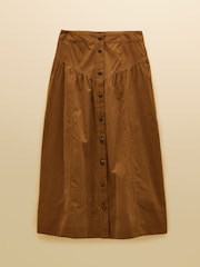 Joules Button Through Tan Brown Cord Skirt - Image 5 of 5