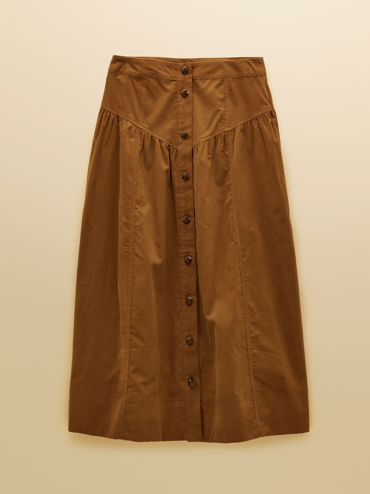 Joules Button Through Tan Brown Cord Skirt - Image 5 of 5 Joules Button Through Tan Brown Cord Skirt - Image 5 of 5