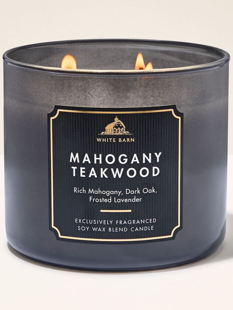 Bath & Body Works Mahogany Teakwood 3 Wick Candle 411g - Image 1 of 3