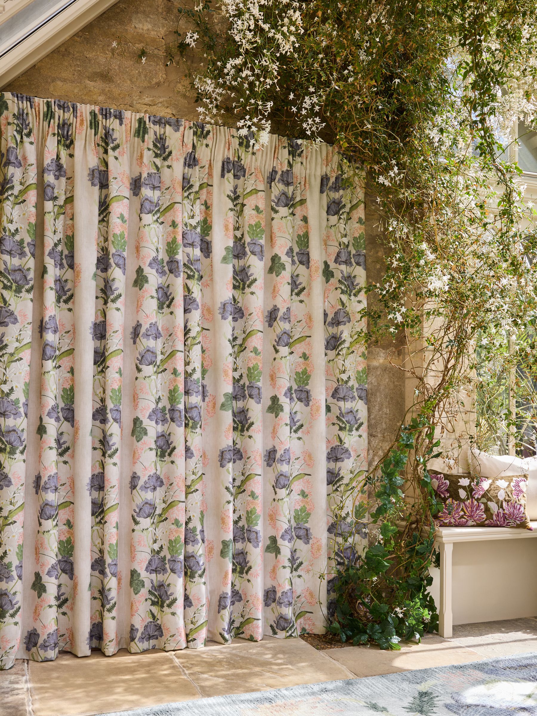 Next：日本 Kew Collection フローラル リネン混 ペンシルプリーツ