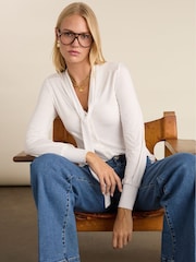 Baukjen Carina Tie Neck White Blouse - Image 2 of 5