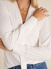 Baukjen Carina Tie Neck White Blouse - Image 4 of 5