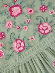 Monsoon フローラル刺繍 フリルチュールドレス - 画像 4 / 4