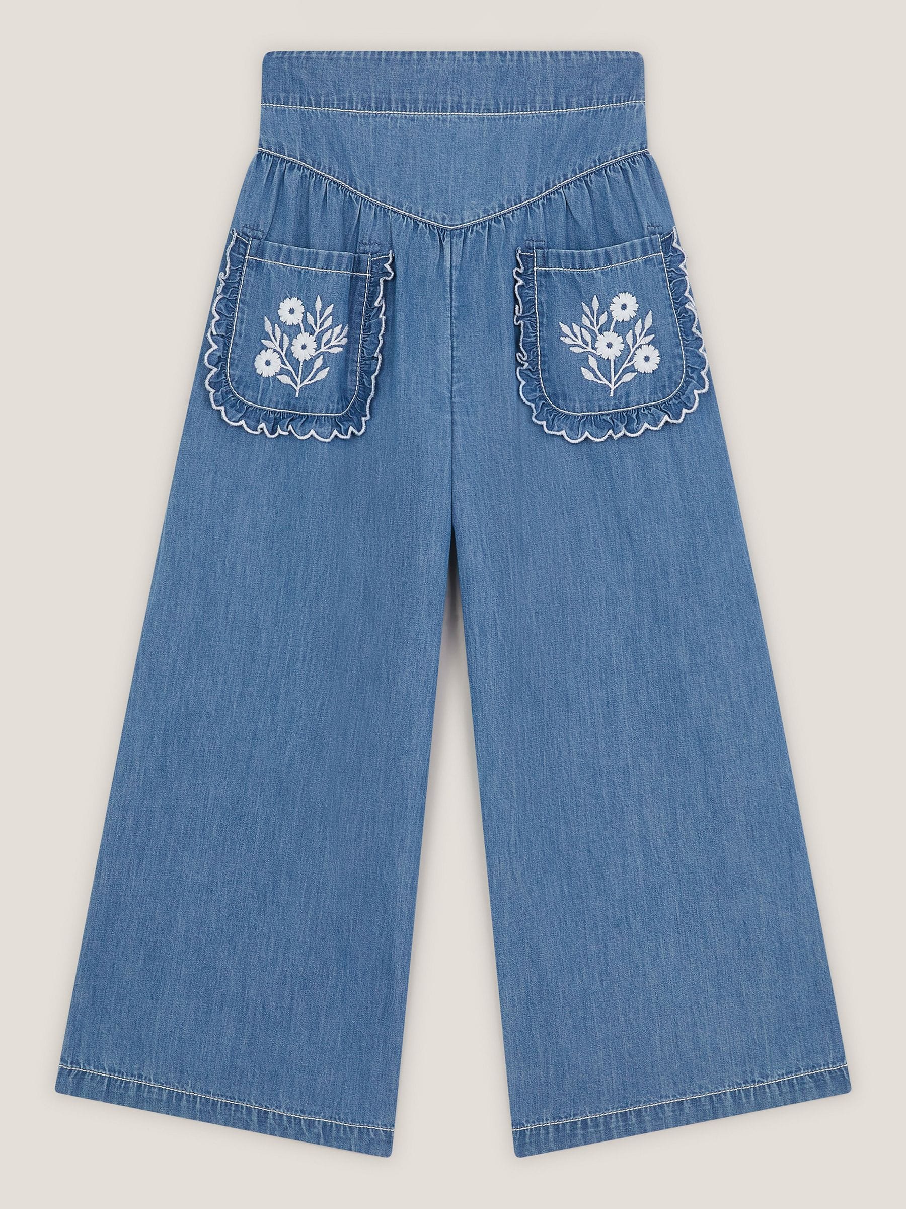 Next：日本 Monsoon 刺繍ポケット付きシャンブレーパンツ from Next Japan