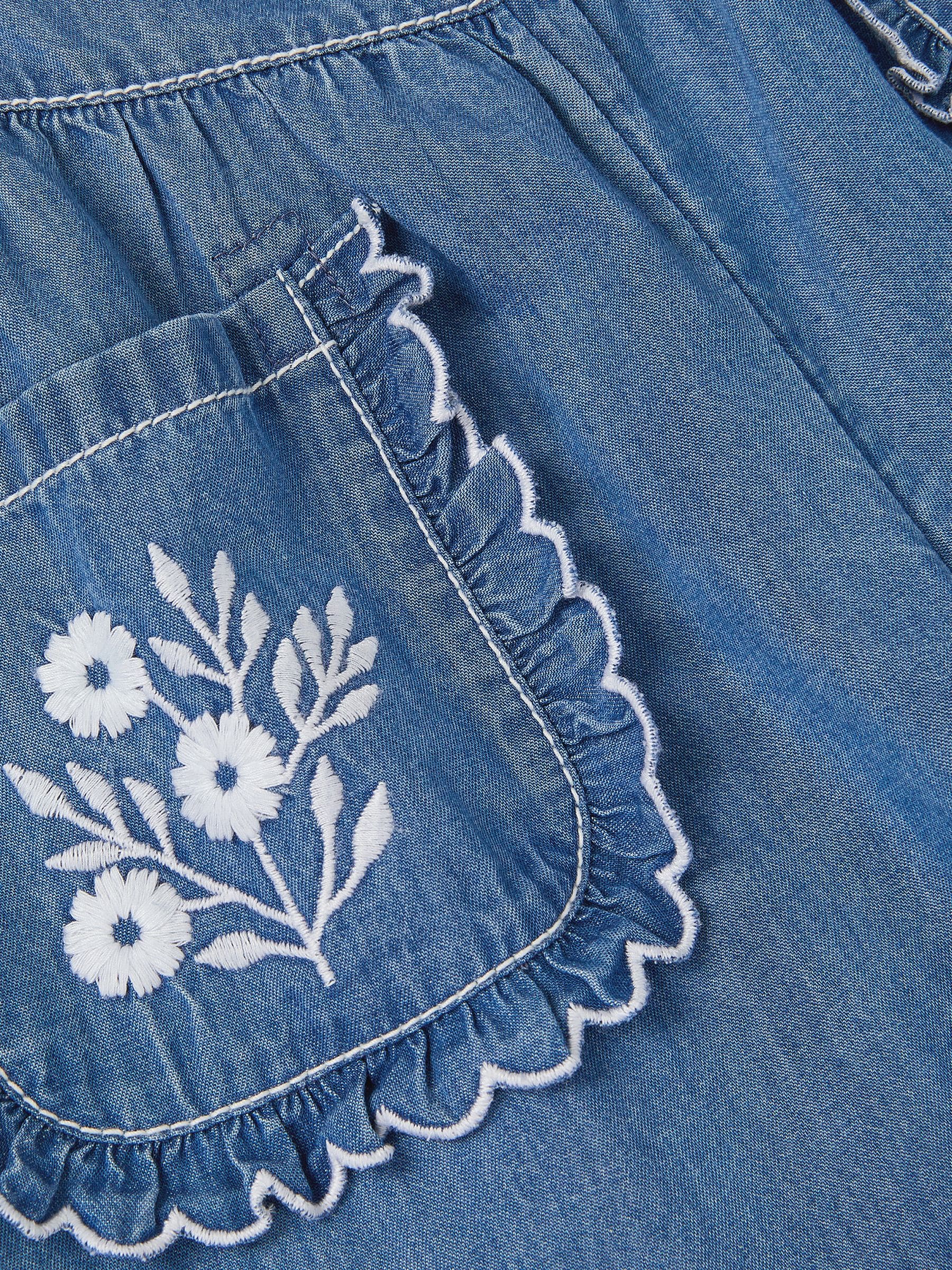 Next：日本 Monsoon 刺繍ポケット付きシャンブレーパンツ from Next Japan