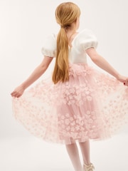 Monsoon Pink Laura Appliqué Flower Scuba Dress - Image 4 of 4