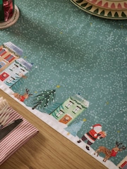 Green Christmas Santa's Village Table Runner - Image 3 of 3