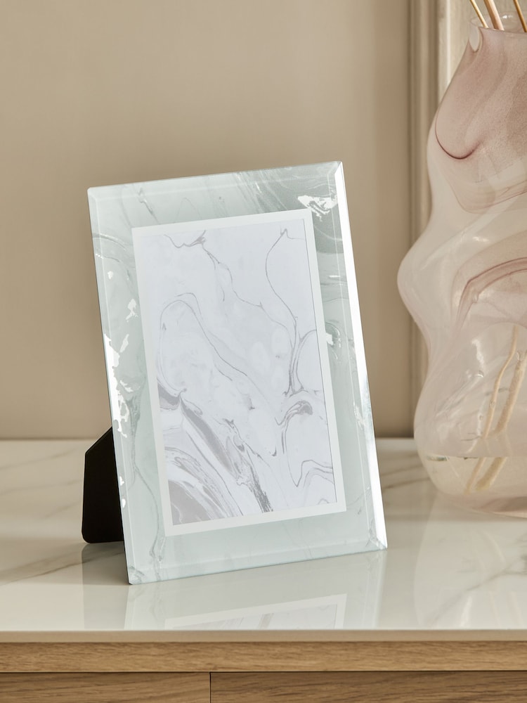 Silver Marble Glass Photo Frame - Image 2 of 5 Silver Marble Glass Photo Frame - Image 2 of 5
