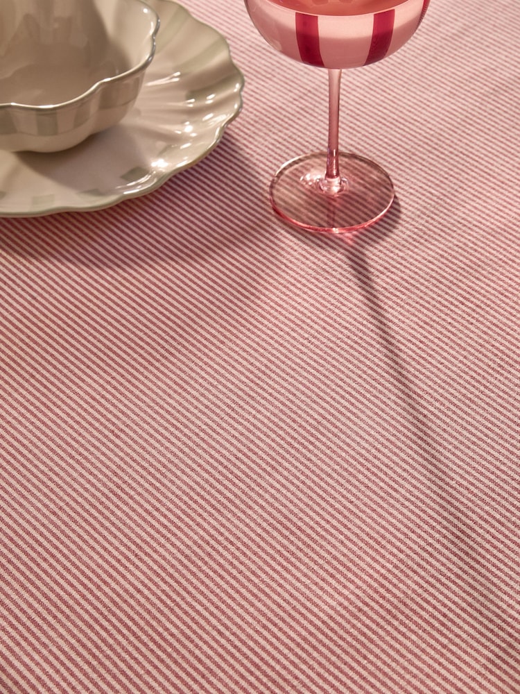 Red Stripe Table Cloth - Image 2 of 5