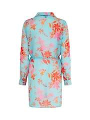 Pour Moi Navy Chiffon Button Through Beach Coverup - Image 4 of 4