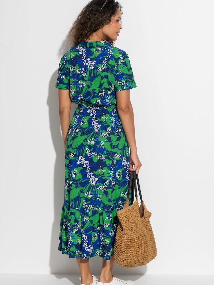 Pour Moi Blue Cotton Slub Midi Shirt Dress - Image 2 of 4 Pour Moi Blue Cotton Slub Midi Shirt Dress - Image 2 of 4