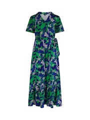Pour Moi Blue Cotton Slub Midi Shirt Dress - Image 3 of 4