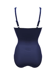 Pour Moi Blue Santa Barbara Ruched Tummy Control Swimsuit - Image 4 of 4