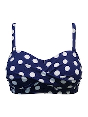 Pour Moi Navy/White Strapless Santa Monica Bikini Top - Image 3 of 4
