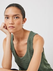 Hush Green Cotton Slub Tank Top - Image 4 of 5