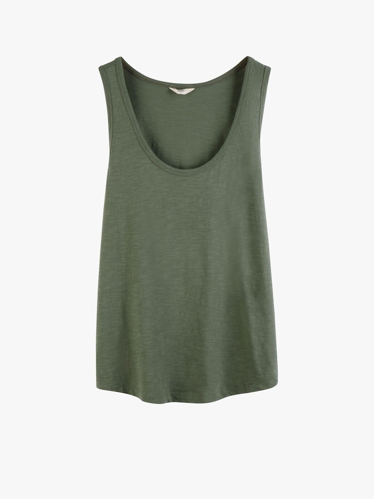 Hush Green Cotton Slub Tank Top - Image 5 of 5