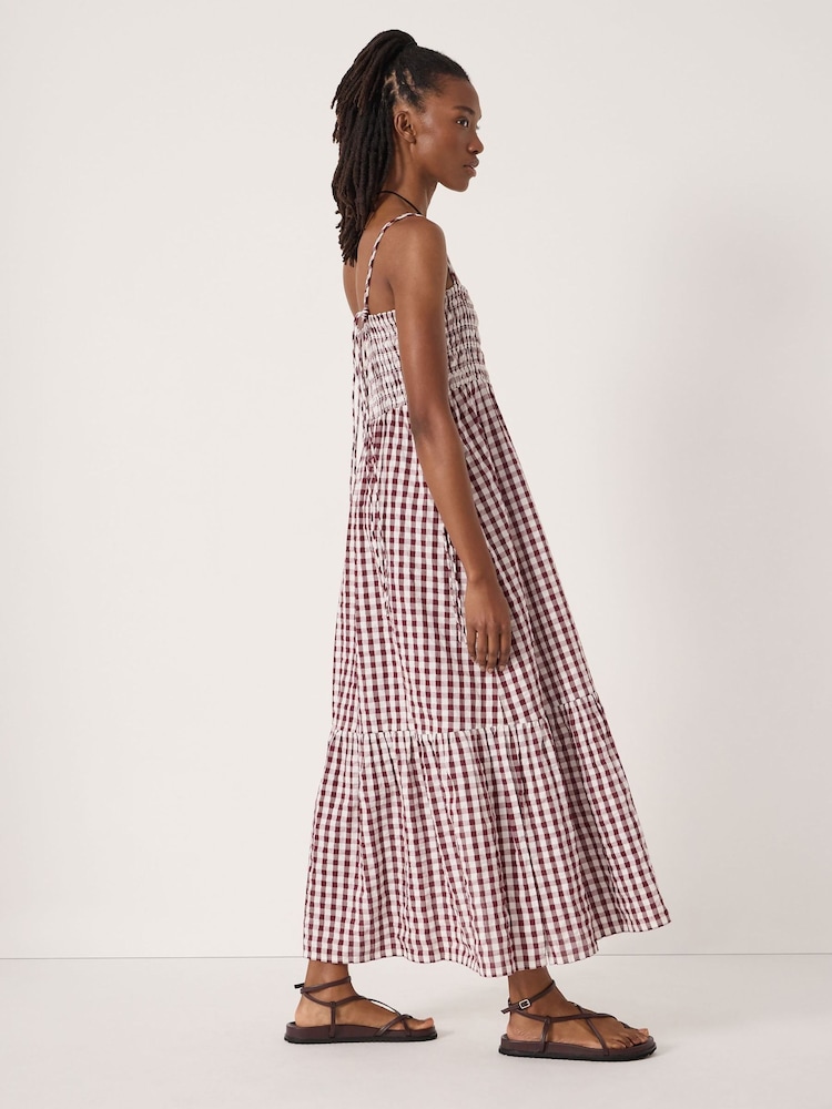 beach lunch lounge gingham dress Buy Hush Red Leni Shirred from Next USA Linen dress