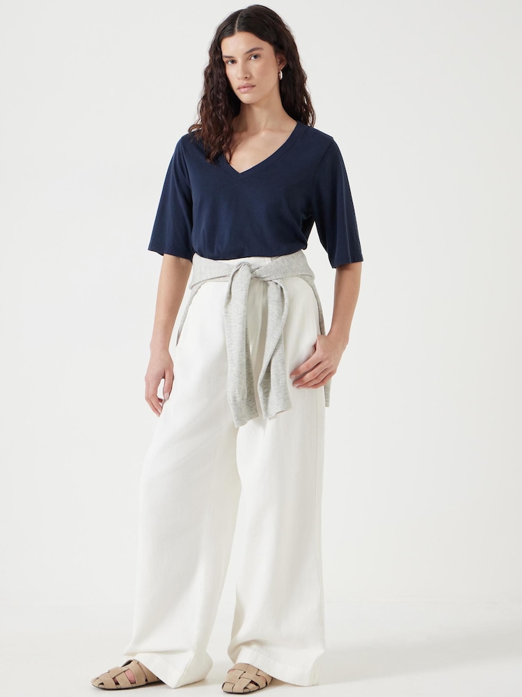 Hush Blue Reece V-Neck Drapey T-Shirt - Image 2 of 5