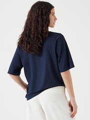 Hush Blue Reece V-Neck Drapey T-Shirt - Image 3 of 5