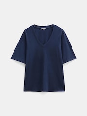 Hush Blue Reece V-Neck Drapey T-Shirt - Image 5 of 5