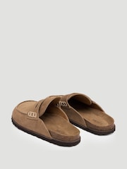 بني - Hush Rune Suede Padded Mules - صورة 4 من 5