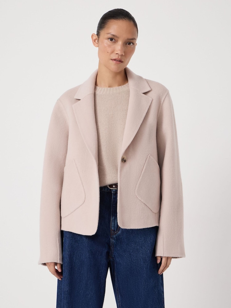 Hush Pink Mina Pure Wool Double Faced Blazer - Image 1 of 5
