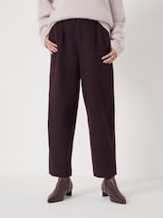 Hush Purple Boiled Wool Barrel Leg Trousers - Image 2 of 5