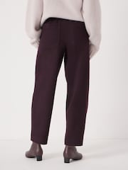Hush Purple Boiled Wool Barrel Leg Trousers - Image 3 of 5