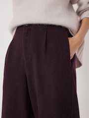 Hush Purple Boiled Wool Barrel Leg Trousers - Image 4 of 5