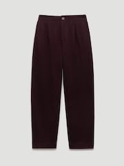 Hush Purple Boiled Wool Barrel Leg Trousers - Image 5 of 5