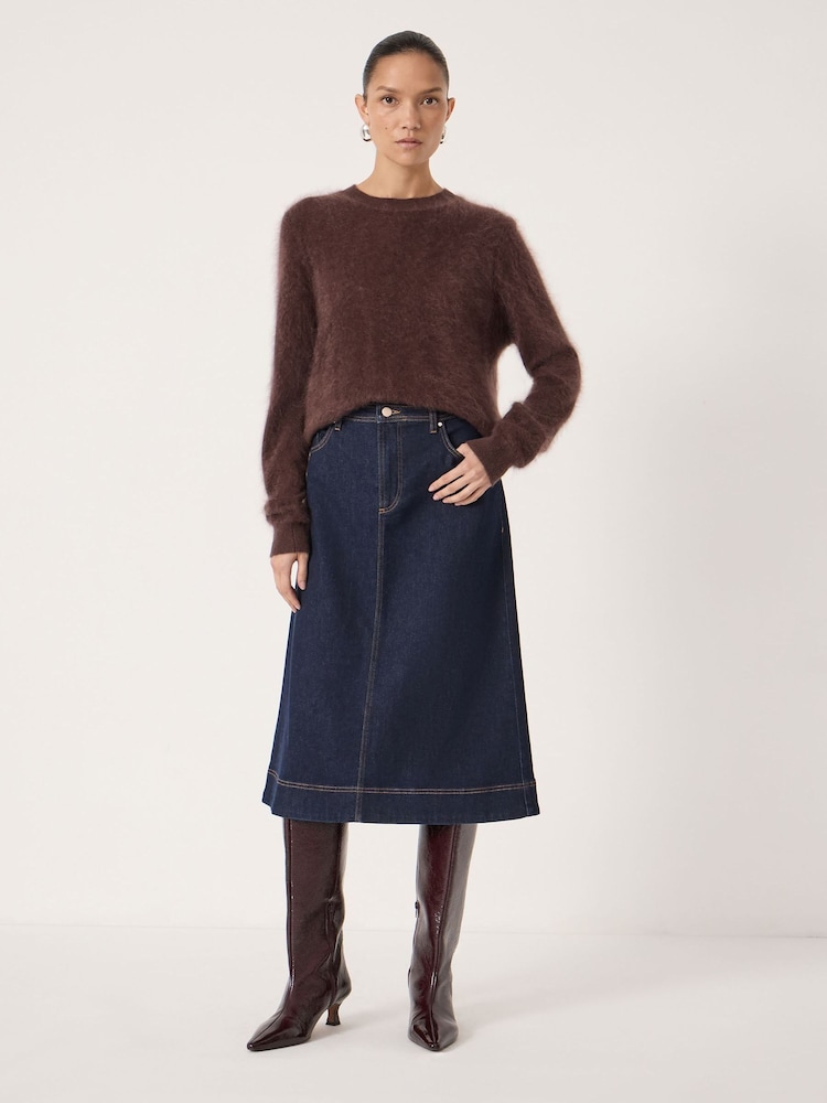 Hush Blue Indie Denim Midi Skirt - Image 2 of 5