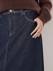 Hush Blue Indie Denim Midi Skirt - Image 4 of 5