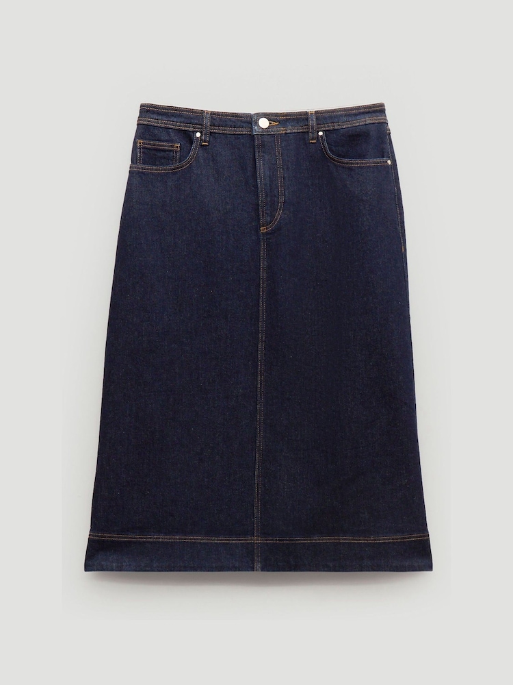 Hush Blue Indie Denim Midi Skirt - Image 5 of 5