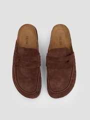 بني داكن - Hush Rune Suede Padded Mules - صورة 4 من 4