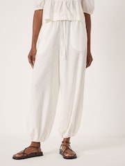 Hush White Tove Linen Balloon Beach Trousers - Image 1 of 5