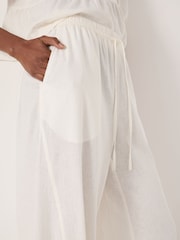 Hush White Tove Linen Balloon Beach Trousers - Image 4 of 5