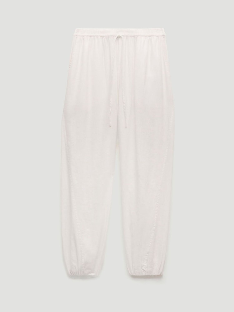 Hush White Tove Linen Balloon Beach Trousers - Image 5 of 5
