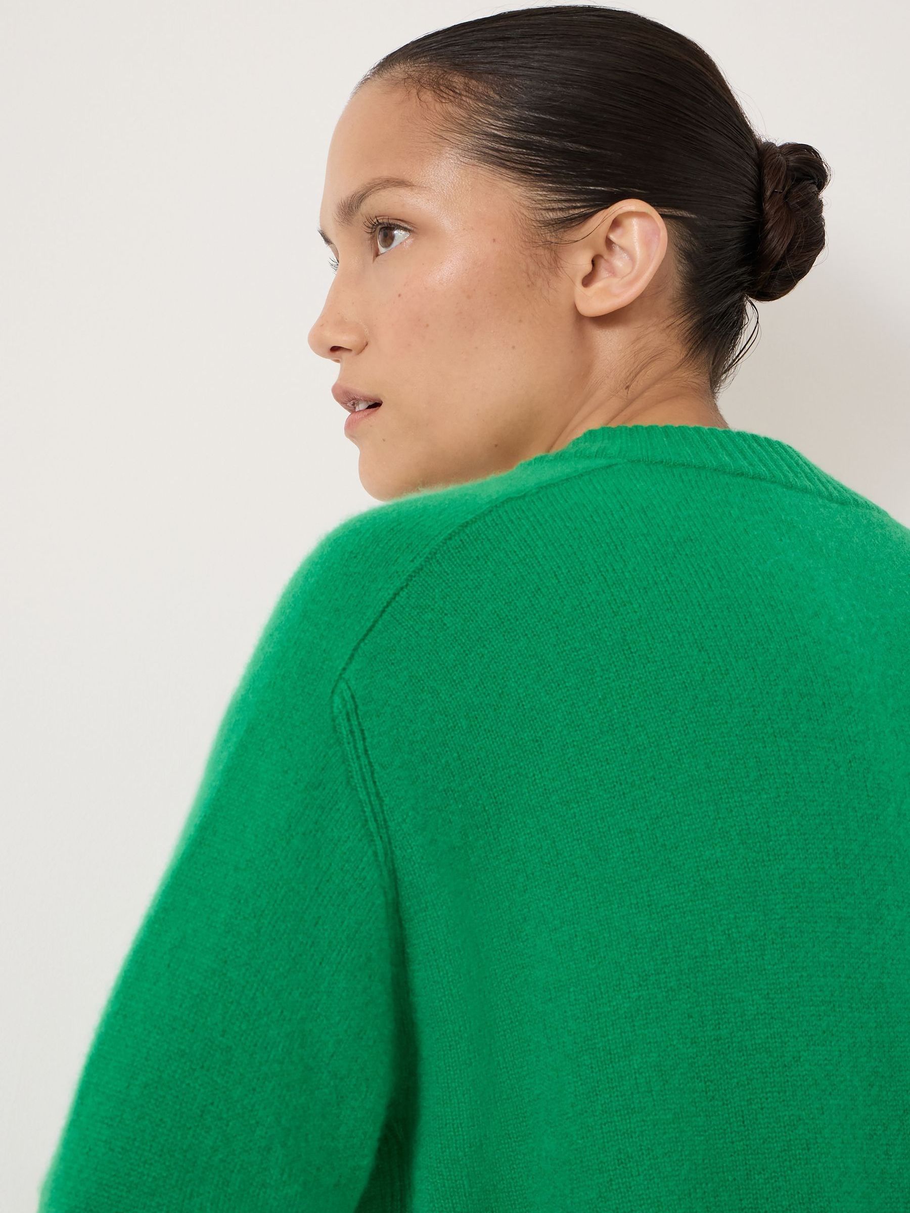 Buy Hush Green Colette Cashmere V-Neck Saddle Sleeve Jumper from