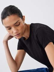 Hush Black Slim Fit Crew T-Shirt - Image 4 of 5