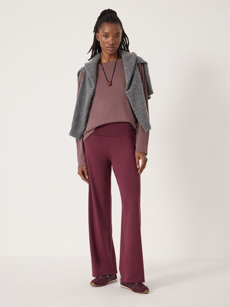 Hush Red Amie Fold Over Waist Joggers - Image 2 of 5 Hush Red Amie Fold Over Waist Joggers - Image 2 of 5