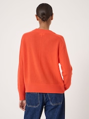 Hush Red Colette Cashmere V-Neck Saddle Sleeve Jumper - Image 3 of 5